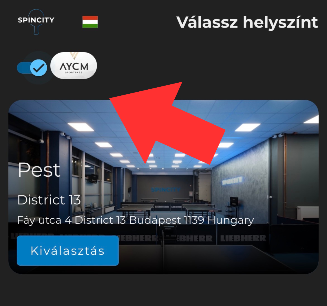 AYCM opció kiválasztása foglaláskor